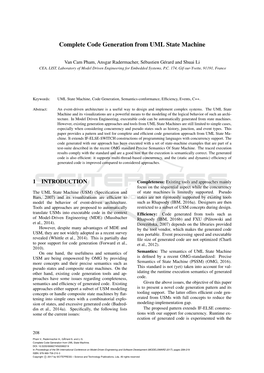 Complete Code Generation from UML State Machine