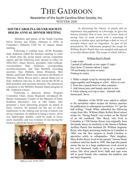 THE GADROON Newsletter of the South Carolina Silver Society, Inc