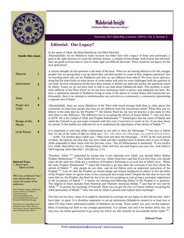 Mahdaviah Insight (A Publication of Mahdavia Islamic Center of Chicago )