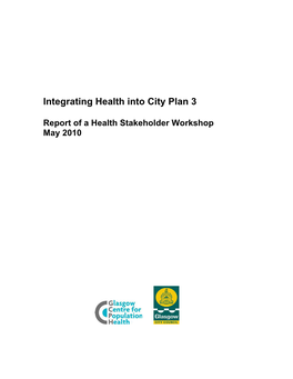 Integrating Health Into City Plan 3