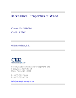 Mechanical Properties of Wood