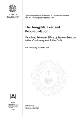 The Amygdala, Fear and Reconsolidation