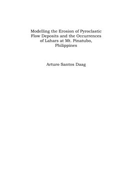 Modelling the Erosion of Pyroclastic Flow Deposits and the Occurrences of Lahars at Mt