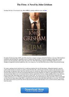 The Firm: a Novel by John Grisham Ebook