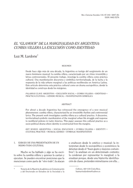 Cumbia Villera La Exclusión Como Identidad Luz M. Lardone