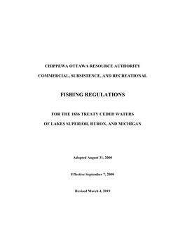 CORA Code – Great Lakes Fishing Regulations
