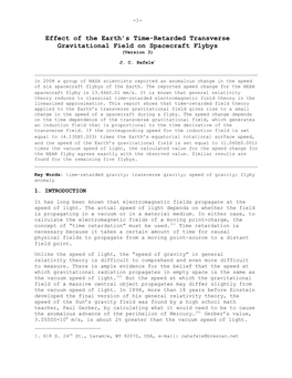 Effect of the Earth's Time-Retarded Transverse Gravitational Field On