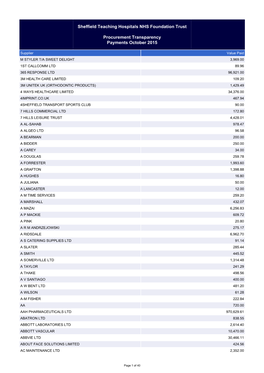 Sheffield Teaching Hospitals NHS Foundation Trust Procurement
