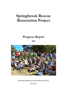 Springbrook Rescue Restoration Project