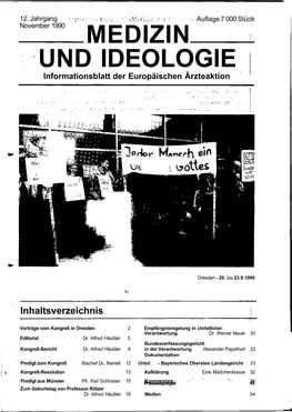 MEDIZIN UND IDEOLOGIE Informationsblatt Der Europäischen Ärzteaktion