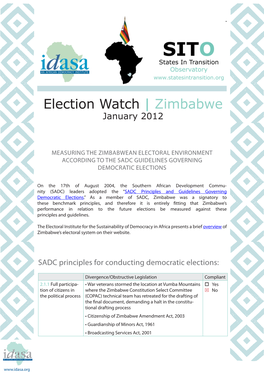 Election Watch | Zimbabwe January 2012