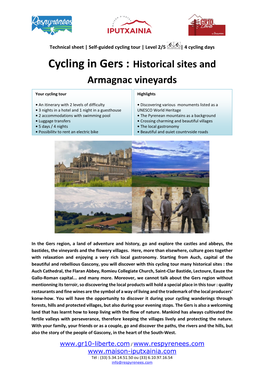 Cycling in Gers : Historical Sites and Armagnac Vineyards