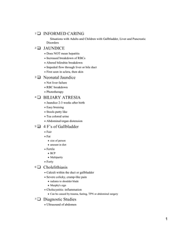 INFORMED CARING JAUNDICE Neonatal Jaundice BILIARY