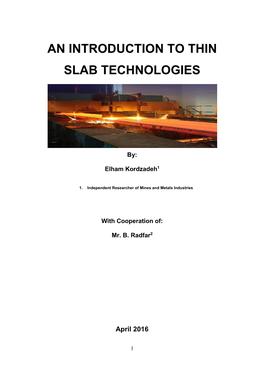 An Introduction to Thin Slab Technologies