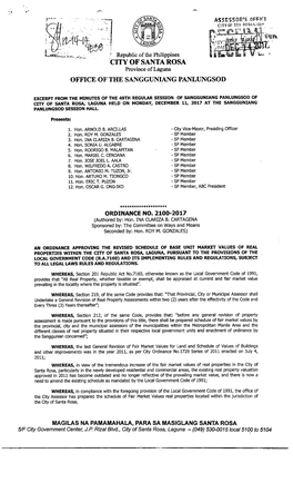 Ordinance No. 2100-2017 Magilas Na Pamamahala