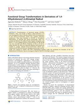 Functional Group Transformations in Derivatives Of