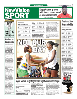 Newvision with Fitness Issues Ahead of Africa Competition SPORT FULL STORY: PAGE 48