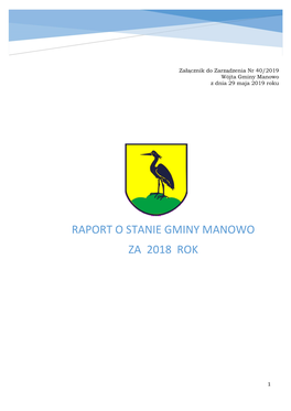 Raport O Stanie Gminy Manowo Za 2018 Rok