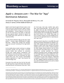 Apple V. Amazon.Com – the War for "App" Dominance Advances