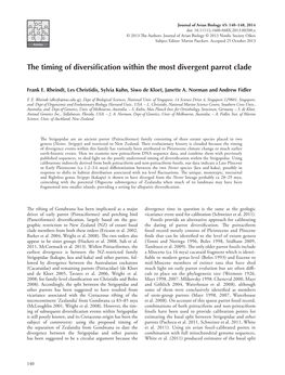 The Timing of Diversification Within the Most Divergent Parrot Clade