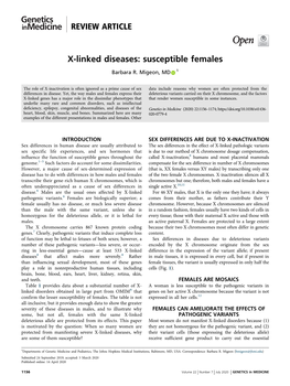 X-Linked Diseases: Susceptible Females