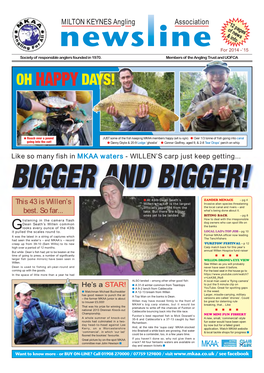 Newsline & Info for 2014 -’15 Society of Responsible Anglers Founded in 1970