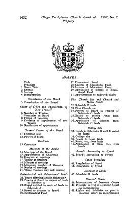 1962 No 2 Otago Presbyterian Church Board of Property