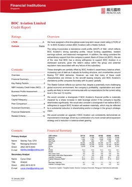 Financial Institutions BOC Aviation Limited Credit Report