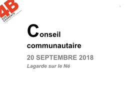 Conseil Communautaire 20 SEPTEMBRE 2018 Lagarde Sur Le Né Présentation D’Entreprises