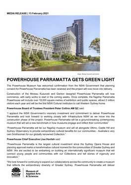 Powerhouse Parramatta Gets Green Light