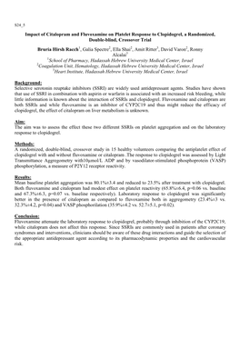 Impact of Citalopram and Fluvoxamine on Platelet Response To