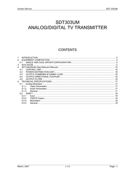 Sdt303um Analog/Digital Tv Transmitter