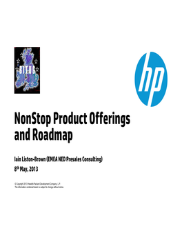 Nonstop Product Offerings and Roadmap