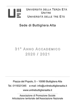 Sede Di Buttigliera Alta XXVII ANNO ACCADEMICO 2016-2017