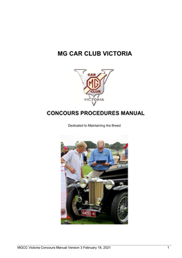 2021 Concours Manual