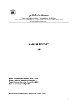 Annual Progress Report for 2011