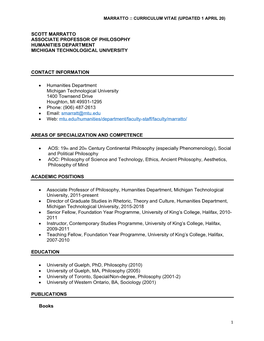 Scott Marratto CV