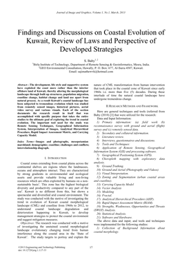 Findings and Discussions on Coastal Evolution of Kuwait, Review of Laws and Perspective of Developed Strategies