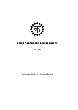 Vedic Accent and Lexicography
