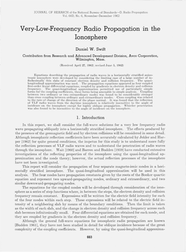 Very-Low-Frequency Radio Propagation in the Ionosphere