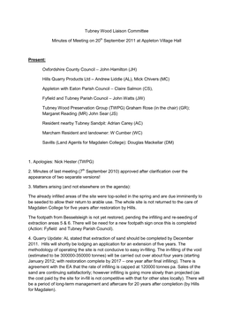 Tubney Wood Liaison Committee