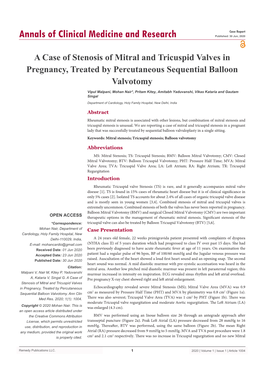 A Case of Stenosis of Mitral and Tricuspid Valves in Pregnancy, Treated by Percutaneous Sequential Balloon Valvotomy