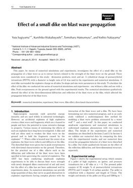 Effect of a Small Dike on Blast Wave Propagation