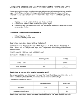 Comparing Electric and Gas Vehicles: Cost to Fill up and Drive