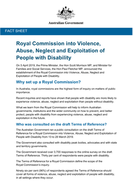 Royal Commission Into Violence, Abuse, Neglect and Exploitation of People with Disability