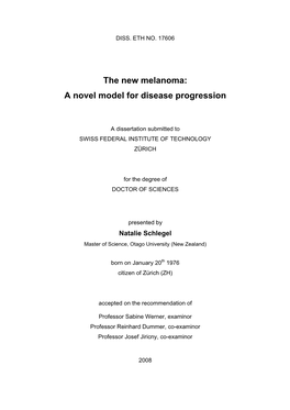 The New Melanoma: a Novel Model for Disease Progression