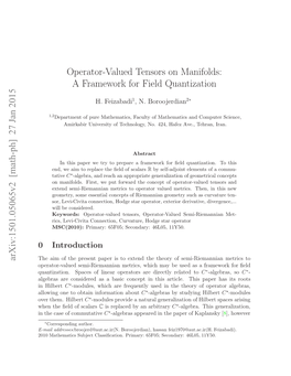 Operator-Valued Tensors on Manifolds: a Framework for Field