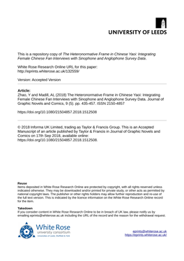 The Heteronormative Frame in Chinese Yaoi: Integrating Female Chinese Fan Interviews with Sinophone and Anglophone Survey Data