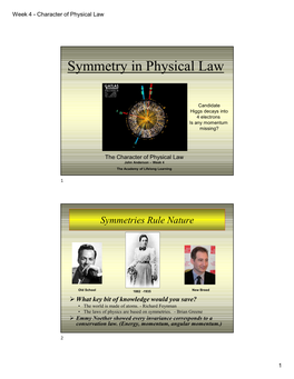 Symmetry in Physical Law