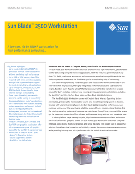 Sun Blade™ 2500 Workstation